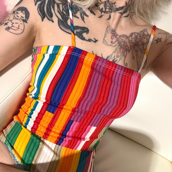 Multi-coloured striped bodysuit - Picture 6 of 9